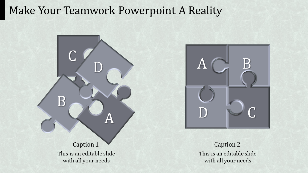 Elegant TeamWork PowerPoint With Gray Color Model Slide